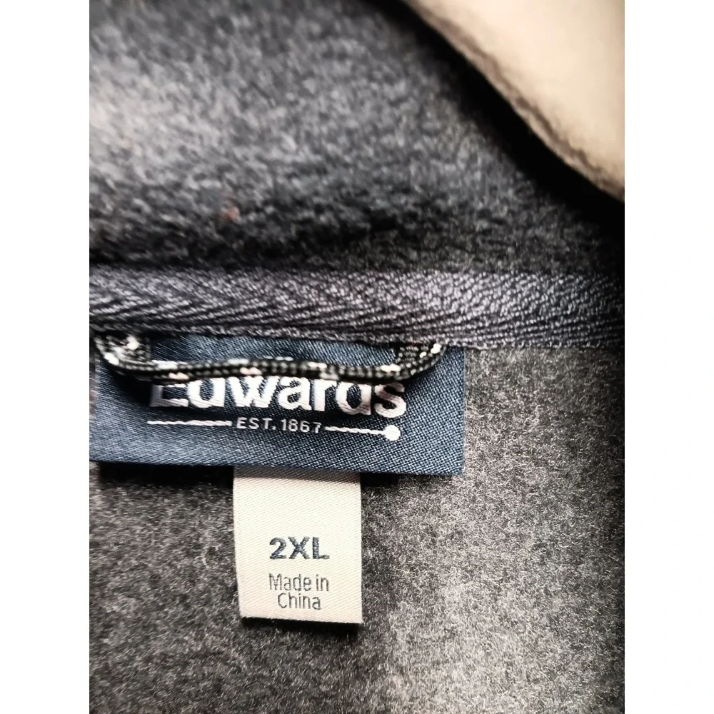 Edwards Charcoal Cozy Fleece Full Zip Jacket 2XL U.S.‎ Renal Care Workwear